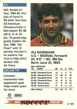1991 Soccer Shots MSL #063 Ali Kazemaini  Back