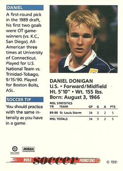 1991 Soccer Shots MSL #072 Dan Donigan Back
