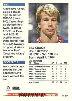1991 Soccer Shots MSL #084 Bill Crook  Back