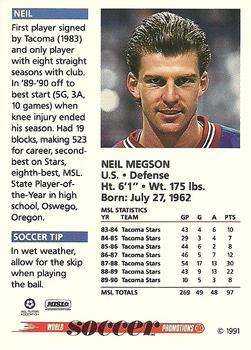 1991 Soccer Shots MSL #088 Neil Megson  Back