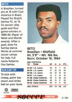 1991 Soccer Shots MSL #027 Beto  Back