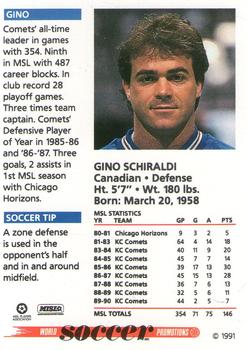 1991 Soccer Shots MSL #040 Gino Schiraldi  Back
