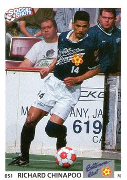 1991 Soccer Shots MSL #051 Richard Chinapoo  Front