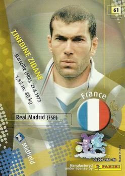 2002 Panini World Cup #61 Zinedine Zidane Back