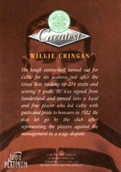 1999 Futera Platinum Celtic Greatest #NNO Willie Cringan Back