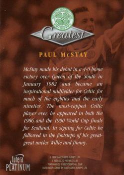1999 Futera Platinum Celtic Greatest #NNO Paul McStay Back