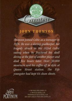 1999 Futera Platinum Celtic Greatest #NNO John Thomson Back