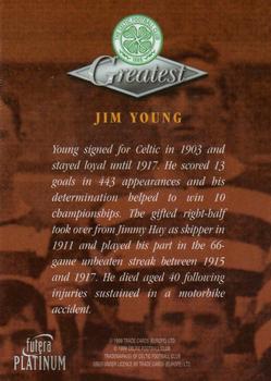 1999 Futera Platinum Celtic Greatest #NNO Jim Young Back