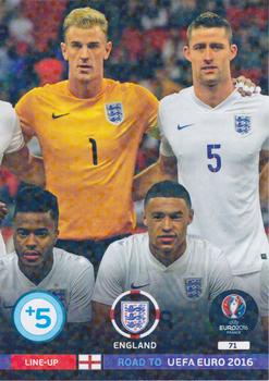 2015 Panini Adrenalyn XL Road to Euro 2016 #71 Line-Up 2 England Front