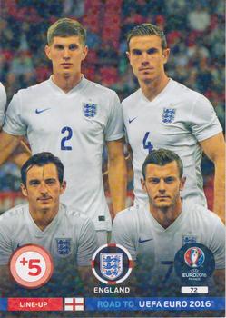 2015 Panini Adrenalyn XL Road to Euro 2016 #72 Line-Up 3 England Front