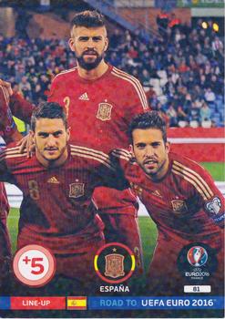 2015 Panini Adrenalyn XL Road to Euro 2016 #81 Line-Up 3 Espana Front