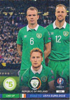 2015 Panini Adrenalyn XL Road to Euro 2016 #115 Line-Up 1 Republic of Ireland Front