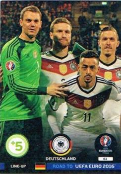 2015 Panini Adrenalyn XL Road to Euro 2016 #61 Line-Up 1 Deutschland Front