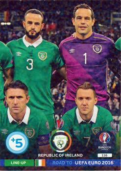 2015 Panini Adrenalyn XL Road to Euro 2016 #116 Line-Up 2 Republic of Ireland Front