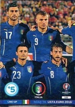 2015 Panini Adrenalyn XL Road to Euro 2016 #125 Line-Up 2 Italia Front