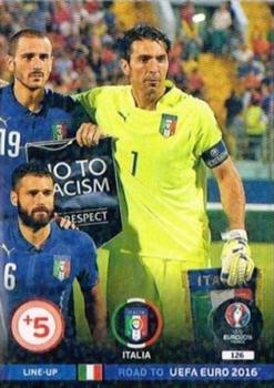 2015 Panini Adrenalyn XL Road to Euro 2016 #126 Line-Up 3 Italia Front