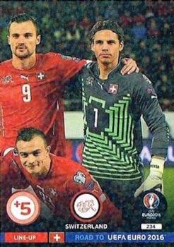 2015 Panini Adrenalyn XL Road to Euro 2016 #234 Line-Up 3 Switzerland Front