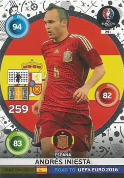 2015 Panini Adrenalyn XL Road to Euro 2016 #291 Andres Iniesta Front
