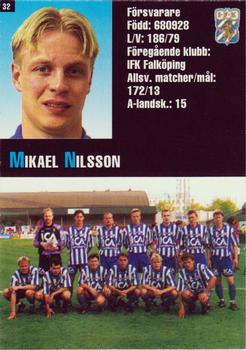1995 Arena Allsvenskan #32 Mikael Nilsson Back