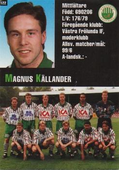 1995 Arena Allsvenskan #122 Magnus Kallander Back