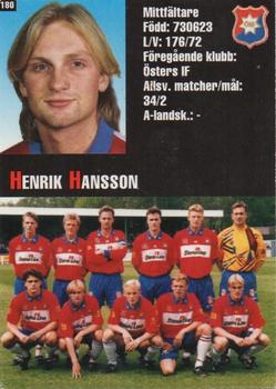 1995 Arena Allsvenskan #180 Henrik Hansson Back