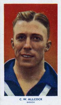1939 R & J Hill Famous Footballers Series 2 #71 Bill Allcock Front