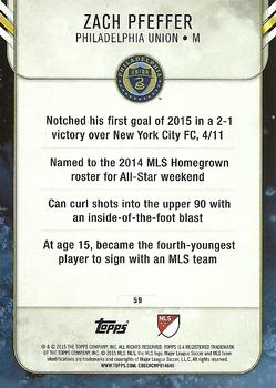 2015 Topps Apex MLS #59 Zach Pfeffer Back
