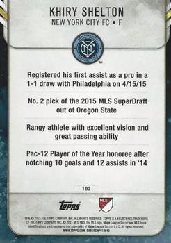 2015 Topps Apex MLS #102 Khiry Shelton Back