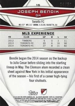 2015 Topps MLS - Blue #15 Joseph Bendik Back