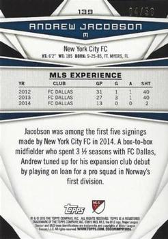 2015 Topps MLS - Blue #139 Andrew Jacobson Back