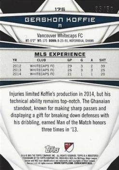 2015 Topps MLS - Blue #175 Gershon Koffie Back
