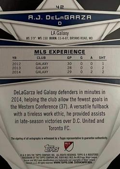 2015 Topps MLS - Autographs #42 A.J. DeLaGarza Back