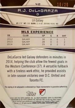 2015 Topps MLS - Autographs Gold #42 A.J. DeLaGarza Back