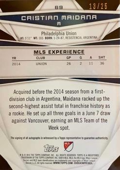 2015 Topps MLS - Autographs Gold #69 Cristian Maidana Back