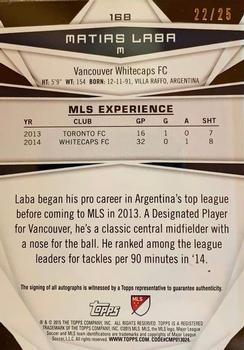 2015 Topps MLS - Autographs Gold #168 Matias Laba Back