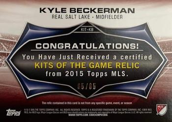 2015 Topps MLS - Kits of the Game Relics #KIT-KB Kyle Beckerman Back