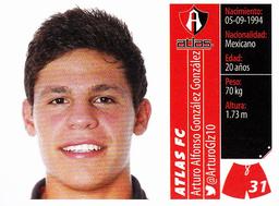 2015 Panini Liga BBVA Bancomer Apertura Stickers #31 Arturo Alfonso González González Front
