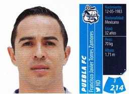 2015 Panini Liga BBVA Bancomer Apertura Stickers #214 Francisco Javier Torres Zamores Front