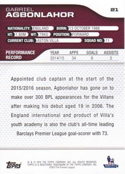 2015 Topps Premier Gold #21 Gabriel Agbonlahor Back
