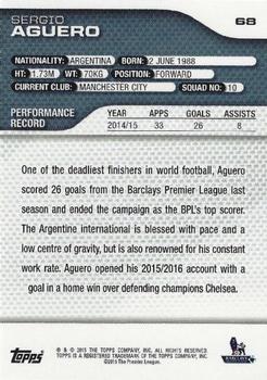 2015 Topps Premier Gold #68 Sergio Aguero Back