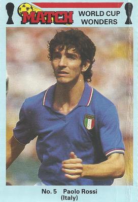 1986 Match World Cup Wonders #5 Paolo Rossi Front
