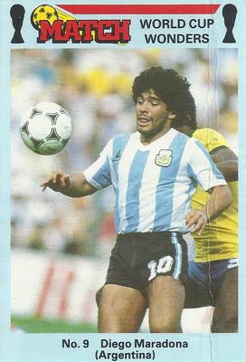 1986 Match World Cup Wonders #9 Diego Maradona Front