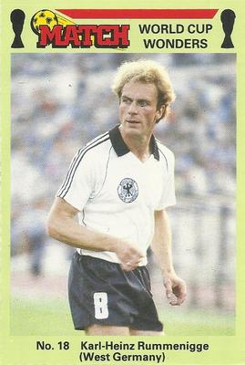 1986 Match World Cup Wonders #18 Karl-Heinz Rummenigge Front
