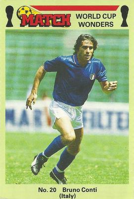 1986 Match World Cup Wonders #20 Bruno Conti Front