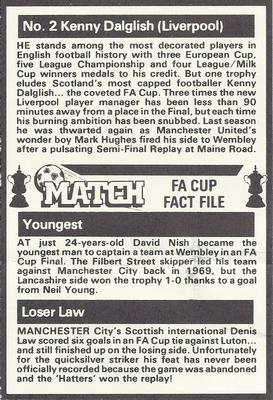 1986-87 Match FA Cup Fact File #2 Kenny Dalglish Back