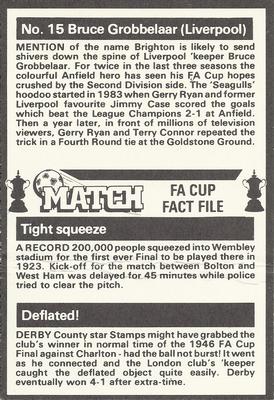 1986-87 Match FA Cup Fact File #15 Bruce Grobbelaar Back
