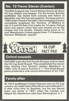 1986-87 Match FA Cup Fact File #19 Trevor Steven Back