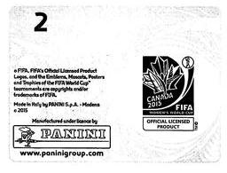 2015 Panini Women's World Cup Stickers #2 Official Ball Back