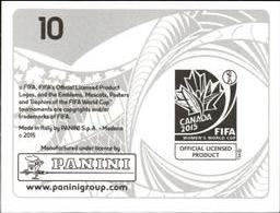2015 Panini Women's World Cup Stickers #10 Vancouver Back