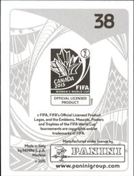 2015 Panini Women's World Cup Stickers #38 Jonelle Filigno Back